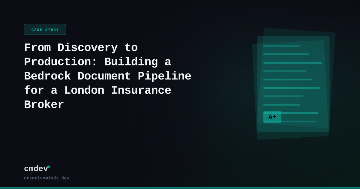 From Discovery to Production: Building a Bedrock Document Pipeline for a London Insurance Broker