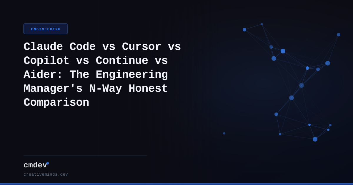 Claude Code vs Cursor vs Copilot vs Continue vs Aider: The Engineering Manager's N-Way Honest Comparison