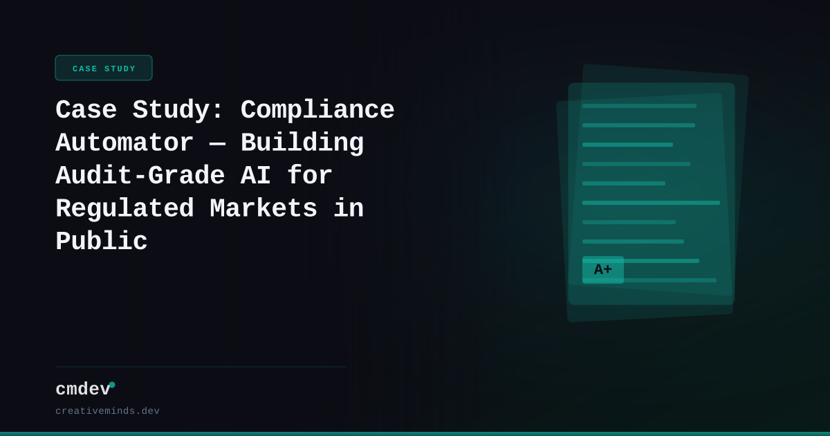 Case Study: Compliance Automator — Building Audit-Grade AI for Regulated Markets in Public