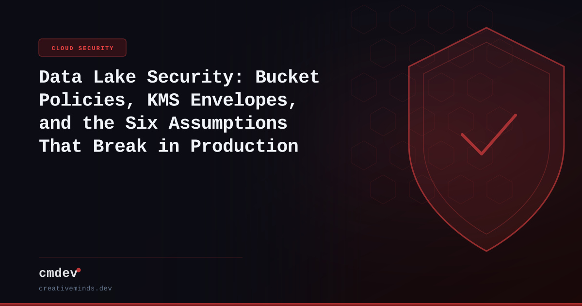 Data Lake Security: Bucket Policies, KMS Envelopes, and the Six Assumptions That Break in Production