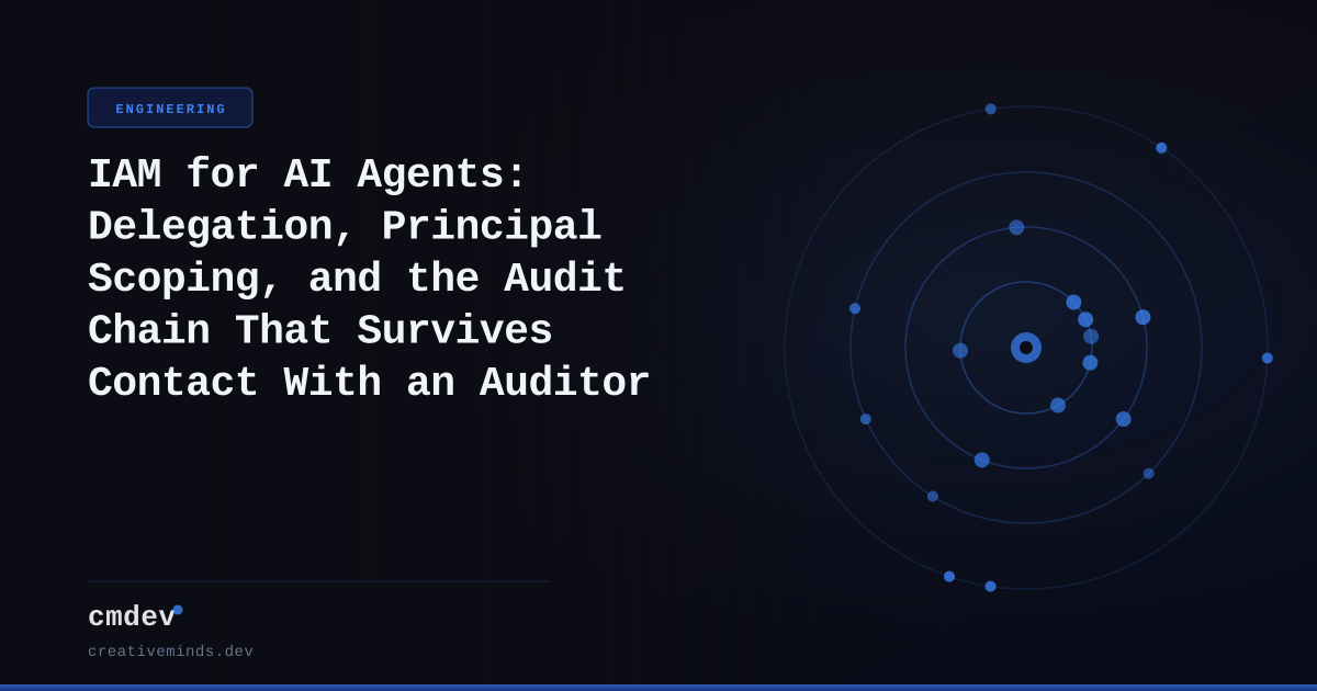 IAM for AI Agents: Delegation, Principal Scoping, and the Audit Chain That Survives Contact With an Auditor