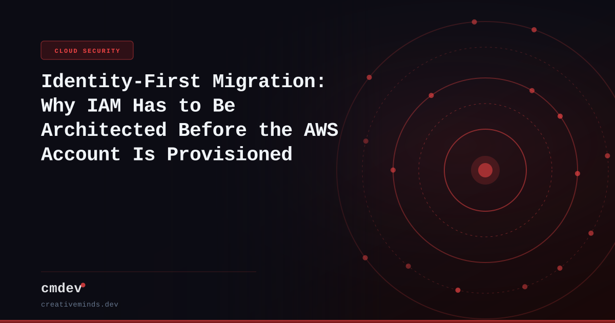 Identity-First Migration: Why IAM Has to Be Architected Before the AWS Account Is Provisioned