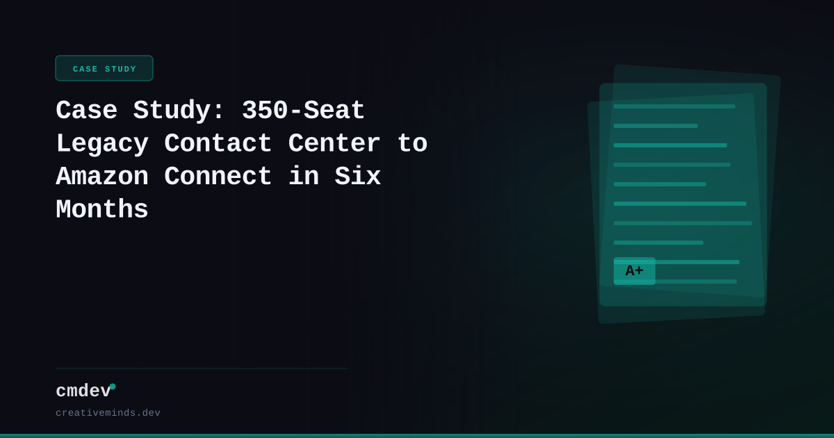 Case Study: 350-Seat Legacy Contact Center to Amazon Connect in Six Months