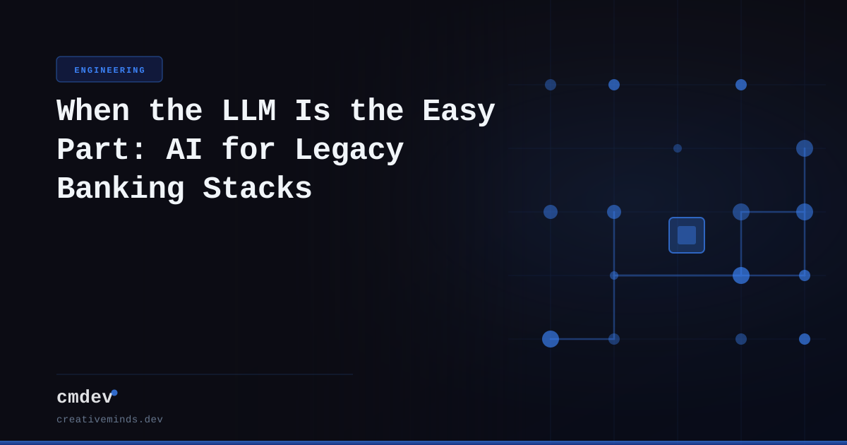 When the LLM Is the Easy Part: AI for Legacy Banking Stacks