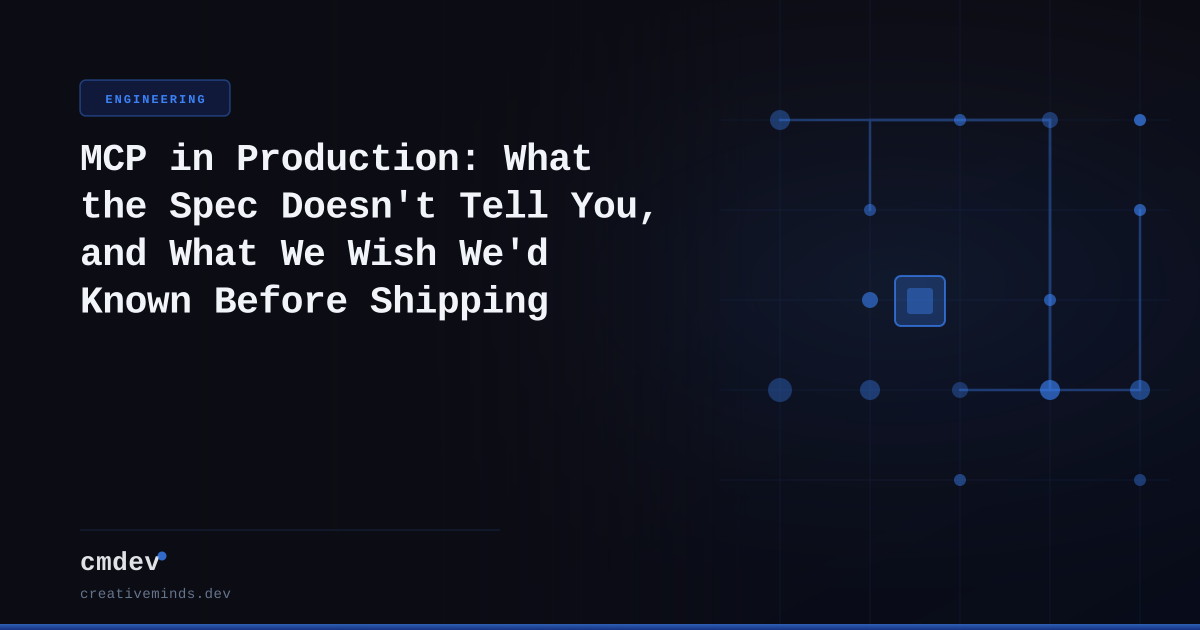 MCP in Production: What the Spec Doesn't Tell You, and What We Wish We'd Known Before Shipping