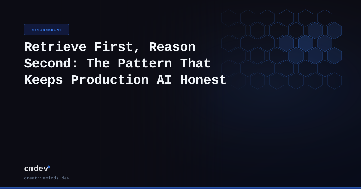 Retrieve First, Reason Second: The Pattern That Keeps Production AI Honest