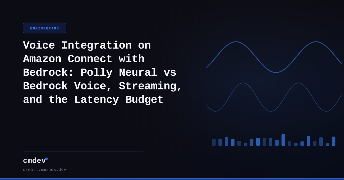 Voice Integration on Amazon Connect with Bedrock: Polly Neural vs Bedrock Voice, Streaming, and the Latency Budget