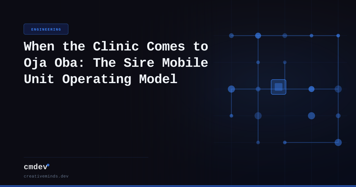 When the Clinic Comes to Oja Oba: The Sire Mobile Unit Operating Model